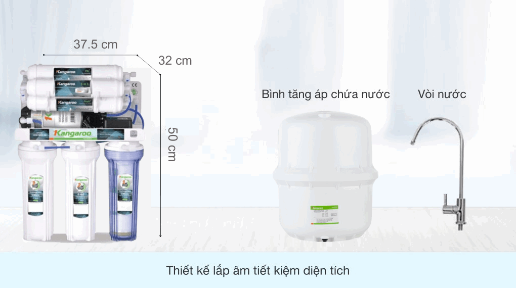 Máy lọc nước Kangaroo KG100HG Thiết kế âm tủ tiết kiệm diện tích